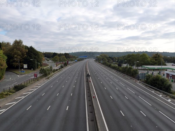 Deserted M27 Motorway due to closure for bridge demolition at Rownhams 2018. Creator: Unknown.