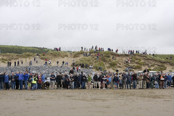 Spectators at Pendine sands July 2015, watching Sunbeam 350hp. Creator: Unknown.