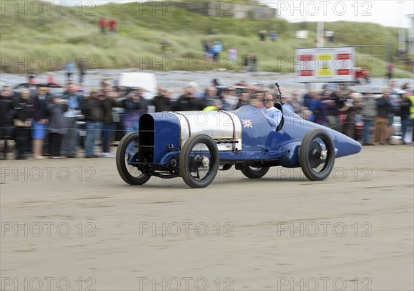 1925 Sunbeam 350 hp driven by Don Wales at Pendine Sands 2015. Creator: Unknown.