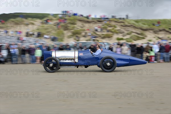 1925 Sunbeam 350 hp driven by Don Wales at Pendine Sands 2015. Creator: Unknown.