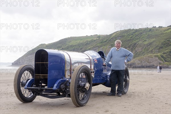 1925 Sunbeam 350 hp driven by Don Wales at Pendine Sands 2015. Creator: Unknown.