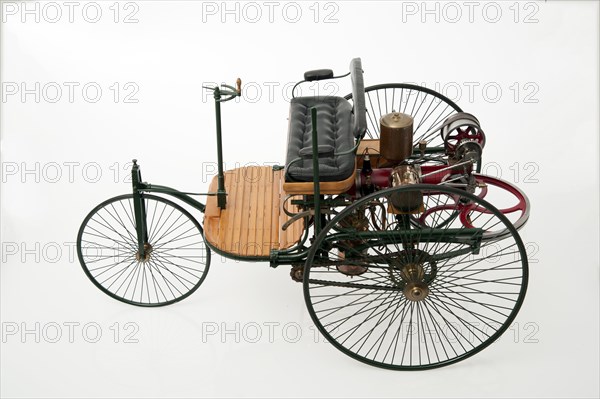 1885 Benz 3 wheeler scale model. Creator: Unknown.