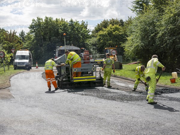 Road resurfacing in Hampshire, UK 2014. Creator: Unknown.