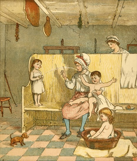 Bath time, c1881. Creator: Randolph Caldecott.