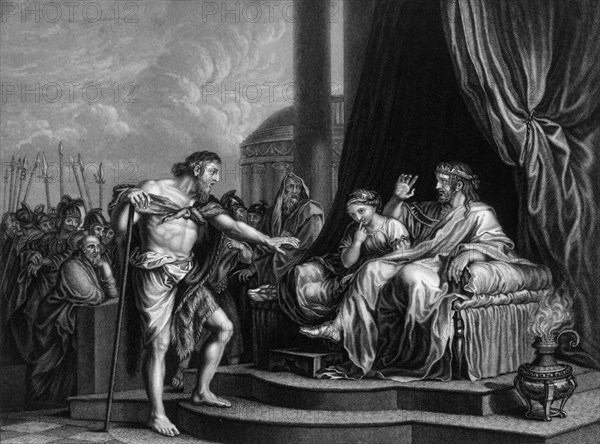 'Herod being reproved by him..., shut up John in prison', mid 19th century. Creator: William Henry Mote.