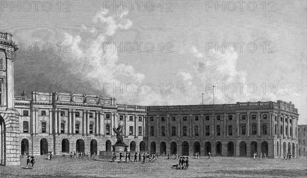 'The Exchange and Nelson's Monument, Liverpool', c1830s. Creator: Edward Francis.