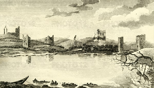 'N. View of the Ruins of Clomines, Co. Wexford', 1791. Creator: Thomas Cook.