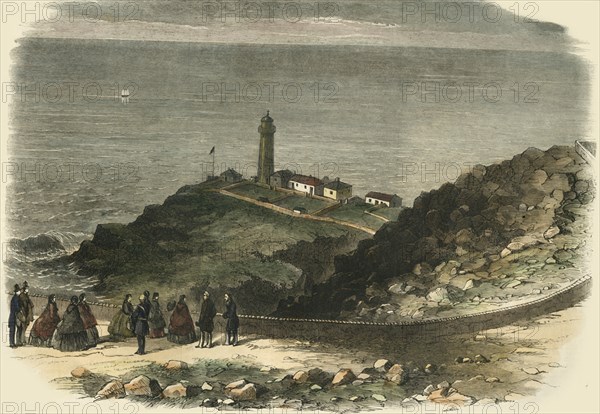 'The Queen Visiting South Stack Lighthouse, Holyhead...', 1853, (1861). Creator: Unknown.
