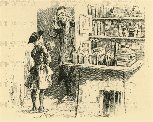 'He managed to save sufficient to purchase two volumes', (1907). Creator: Unknown.