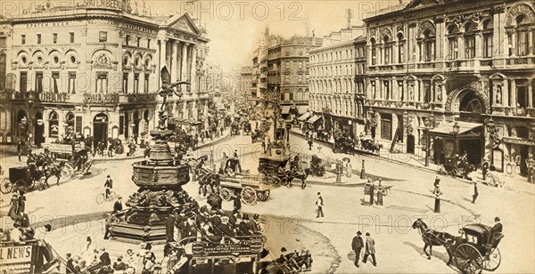 'Piccadilly Circus - The Hub of the Universe: The Centre of the World', 1900, (1933).  Creator: Unknown.