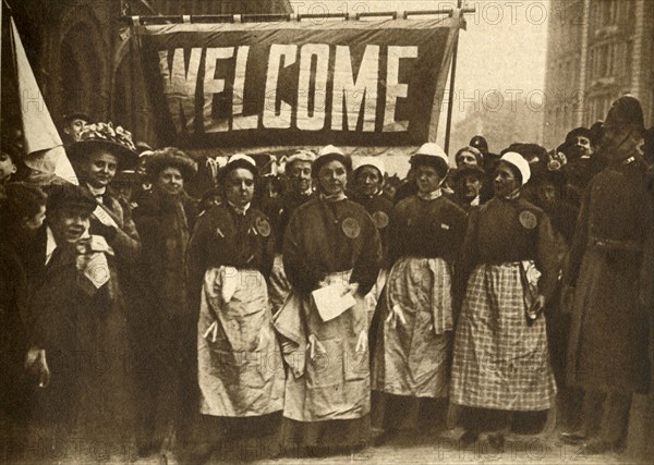 'The Welcome to the Victims of Masculine Tyranny' 1908, (1933).  Creator: Unknown.