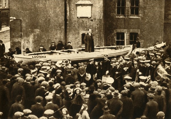 'Dr. Macaura...addressing a recruiting rally', c1915, (1933). Creator: Unknown.