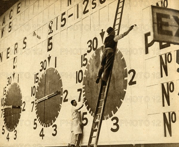 Painters at work on the White City tote, West London, 1932, (1933). Creator: Unknown.