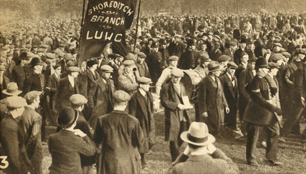 Marchers from Shoreditch, Means Test protests, Hyde Park, London, 1932, (1933) Creator: Unknown.