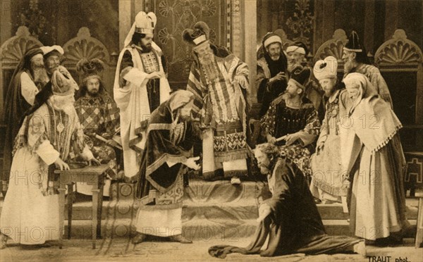 Judas before the Sanhedrin, 1922.  Creator: Henry Traut.