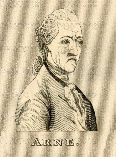 'Arne', (1710-1778), 1830. Creator: Unknown.