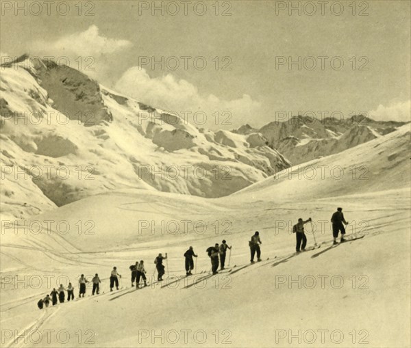 Skiing lesson, Arlberg, Austria, c1935.  Creator: Unknown.