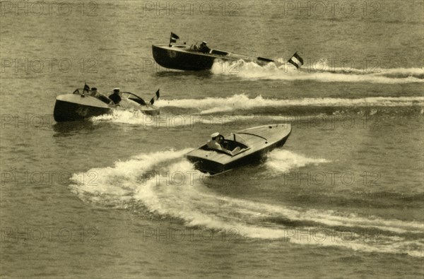 Motorboat race, Wörthersee, Carinthia, Austria, c1935.  Creator: Unknown.