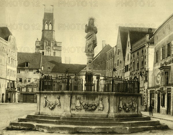 Fountain, Braunau am Inn, Upper Austria, c1935.  Creator: Unknown.