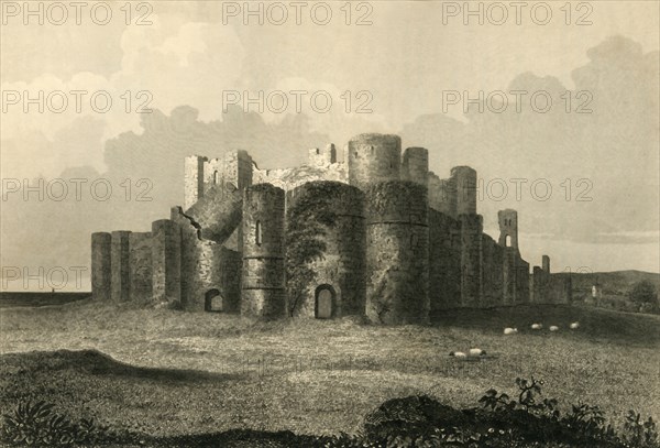 'Pevensey Castle in 1737', 1835. Creator: Charles J Smith.
