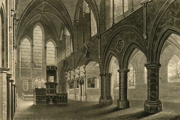 'Nave of Boxgrove Church', 1835. Creator: Unknown.