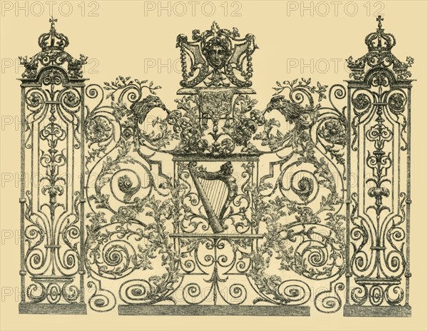 Section of the Tijou Screen, late 17th century, (1881).  Creator: J Brooke.
