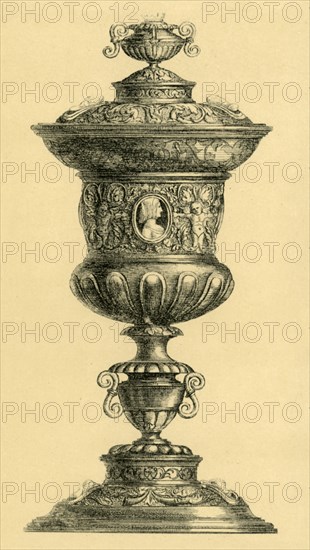 Silver cup and lid, c1550, (1881). Creator: W. M. McGill.
