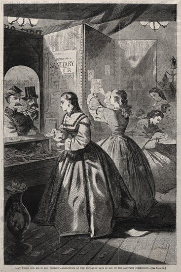 Any Thing for Me, If you Please? - Post-Office of the Brooklyn Fair in Aid..., 1864. Creator: Winslow Homer (American, 1836-1910).