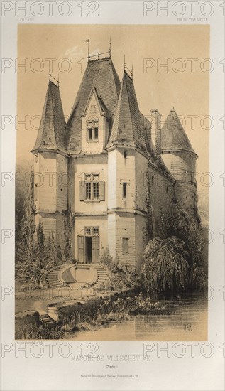 ...Pl. 70, Manoir De Villechétive (Nièvre), 1860. Creator: Victor Petit (French, 1817-1874).