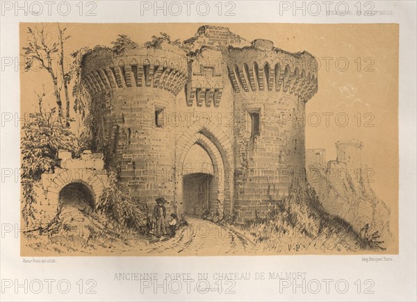 ...Pl.6, Ancienne Porte Du Chateau De Malmort (Correze), 1860. Creator: Victor Petit (French, 1817-1874).