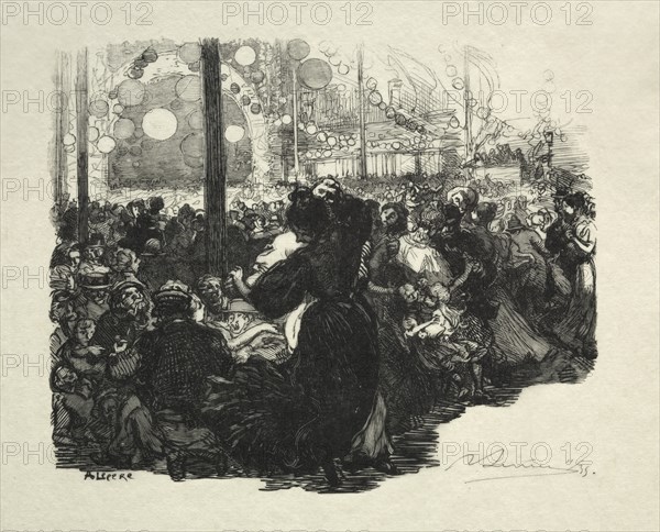 14 Juillet, Rue de Belleville, 10 heures. Creator: Auguste Louis Lepère (French, 1849-1918).