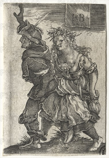 A Dancing Couple of Peasants. Creator: Jacob Binck (German, 1500-1569).