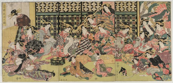 A Picture of the Viewing in the Pleasure Quarters, 1810s. Creator: Kikugawa Eizan (Japanese, 1787-1867).