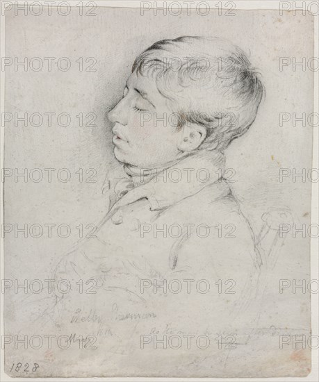 A Portrait of Welby Sherman Asleep in a Chair, 1828. Creator: George Richmond (British, 1809-1896).