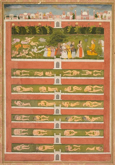 A Princess and Demons before a Nobleman: A Leaf from a Poetical Romance?, c. 1710. Creator: Unknown.