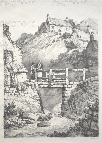 A Series of Ancient Buildings and Rural Cottages in the North of England: Runswick, 1821. Creator: Samuel Prout (British, 1783-1852).