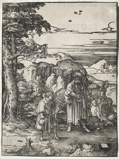 Abraham Going to Sacrifice Isaac, 1517-1519. Creator: Lucas van Leyden (Dutch, 1494-1533).