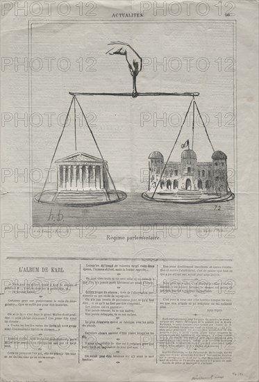 Actualities (No. 10): Parliamentary Regime , 1870. Creator: Honoré Daumier (French, 1808-1879).