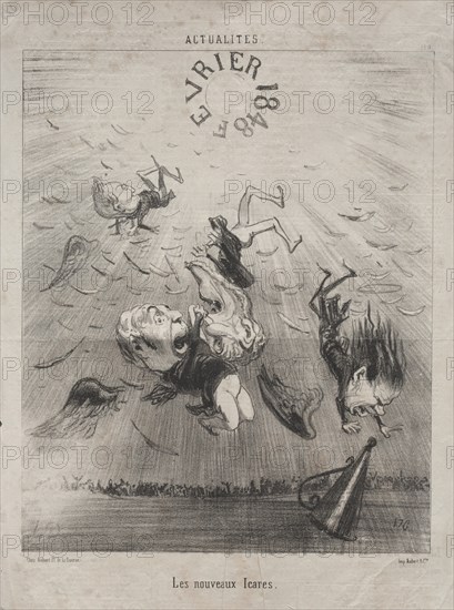 Actualities (No. 140): The new Icarus, 1850. Creator: Honoré Daumier (French, 1808-1879).