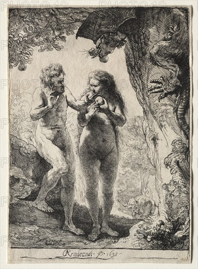 Adam and Eve, 1638. Creator: Rembrandt van Rijn (Dutch, 1606-1669).