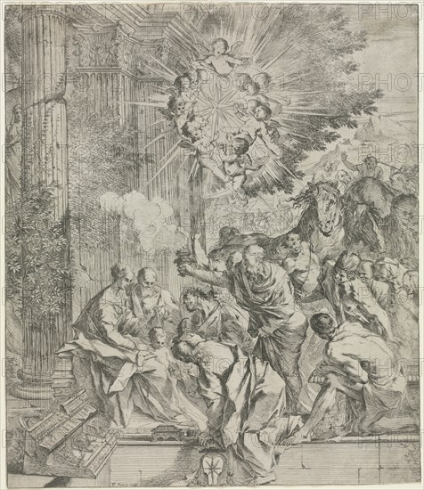 Adoration of the Magi, 1636-1638. Creator: Pietro Testa (Italian, 1612-1650).