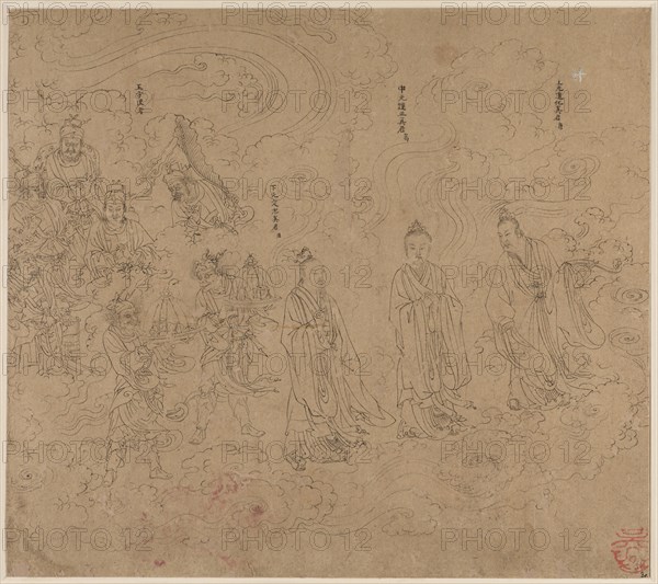 Album of Daoist and Buddhist Themes: Procession of Daoist Deities: Leaf 20, 1200s. Creator: Unknown.