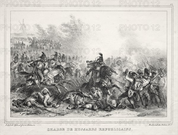 Album pour 1833: Charge de Hussards Républicains, 1832. Creator: Auguste Raffet (French, 1804-1860).