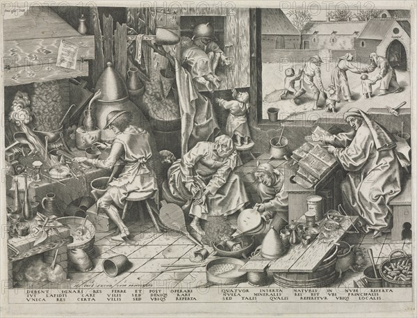Alchemist. Creator: Philip Galle (Flemish, 1537-1612).