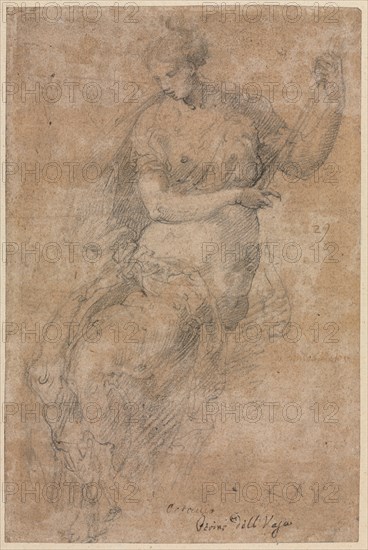 Allegorical Figure (recto and verso) , 16th century. Creator: Niccolo dell' Abbate (Italian, c. 1512-1571).