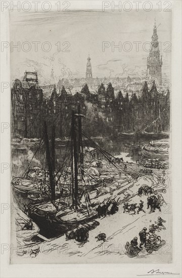 Amsterdam, vue de Victoria Hotel. Creator: Auguste Louis Lepère (French, 1849-1918).