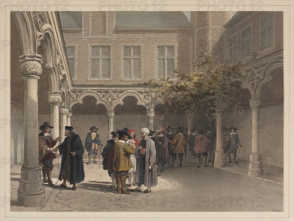 Ancien Bourse, Antwerp. Creator: Louis Haghe (British, 1806-1885).