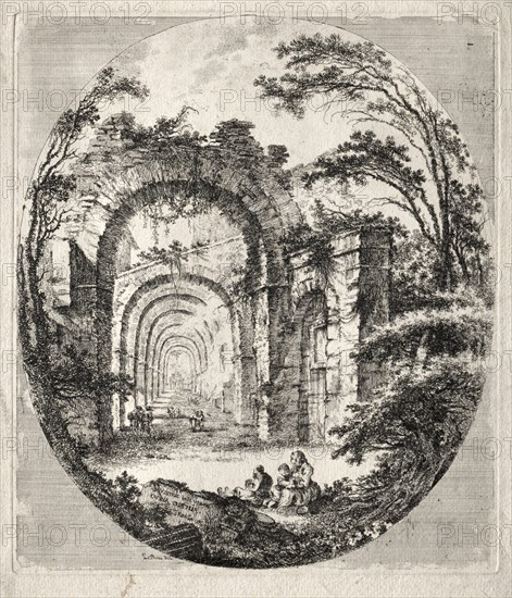 Ancient Ruins, 1756. Creator: Jean-Claude-Richard de Saint-Non (French, 1727-1791).