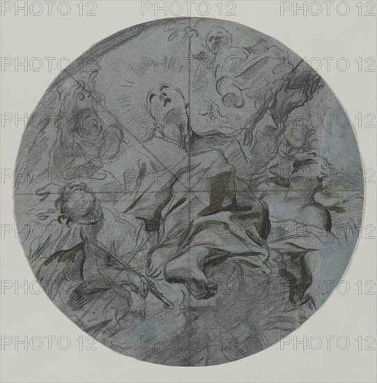 Apotheosis of a Saint (recto), second half 17th century. Creator: Giovanni Battista Benaschi (Italian, 1636-1688).