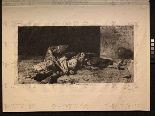 Arabe veillant le corps de son ami, 1866. Creator: Mariano Fortuny y Carbó (Spanish, 1838-1874).